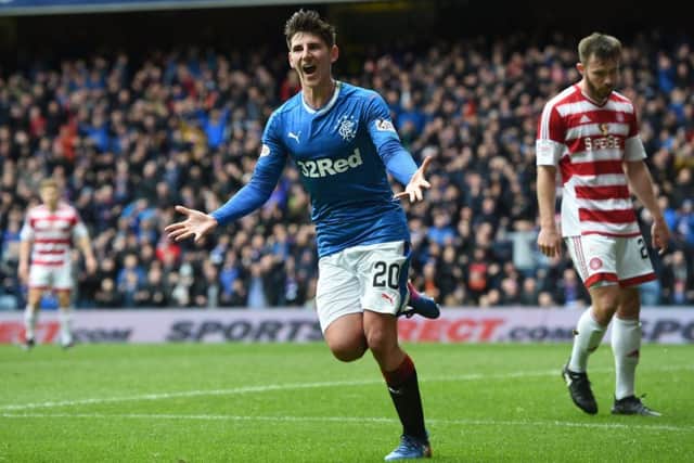 Emerson Hyndman celebrates the opening goal of the Pedro Caixinha era. Picture: SNS