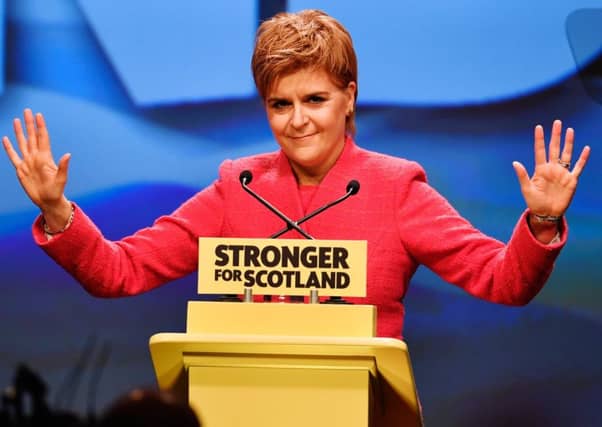 Nicola Sturgeon delivers her key note speech at the SNP spring conference in Aberdeeen. Picture: Getty