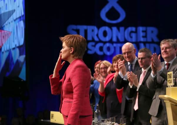 First Minister Nicola Sturgeon after speaking at the SNP Spring Conference at the AECC in Aberdeen. Picture: PA