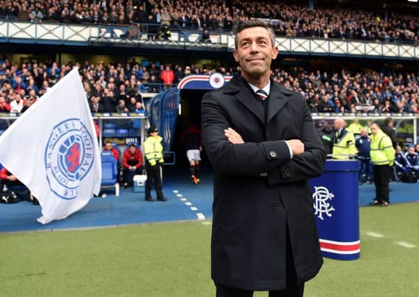 Rangers manager Pedro Caixinha takes his first steps out at Ibrox. Picture; SNS Group