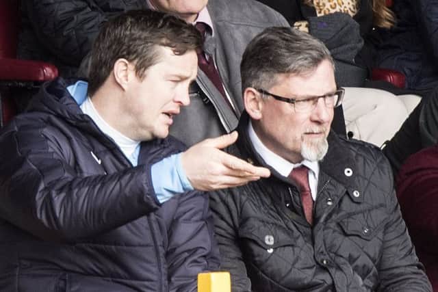 Hearts coach Jon Daly with director of football Craig Levein. Picture: SNS