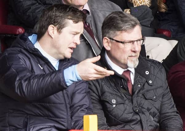 Hearts coach Jon Daly with director of football Craig Levein. Picture: SNS
