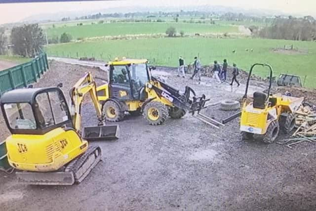 CCTV footage showing the youths chasing the baby wallaby at Dalscone Farm Fun in Dumfries. Picture: Contributed