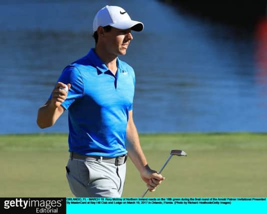 Rory McIlroy finished tied for fourth place in the Arnold Palmer Invitational at Bay Hill in Florida. Picture: Richard Heathcote/Getty Images
