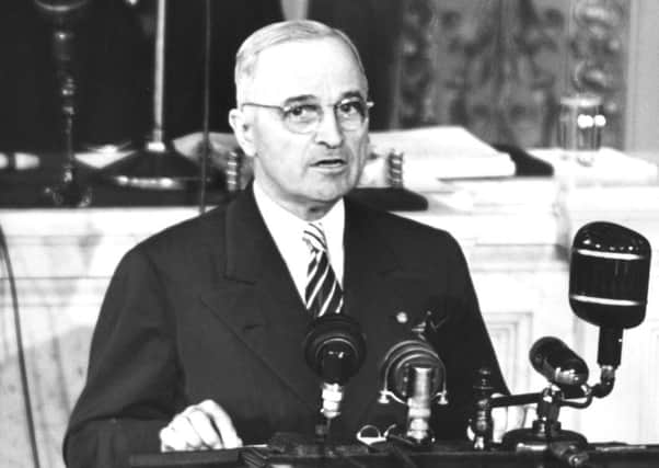President Truman introduced the loyalty executive order, which paved the way for McCarthyism. One of the darkest chapters in US political history could be about to return. Picture: Getty Images
