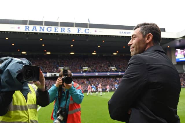Rangers manager Pedro Caixinha took charge of his first game on Saturday. Picture: SNS