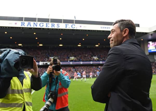 Rangers manager Pedro Caixinha took charge of his first game on Saturday. Picture: SNS