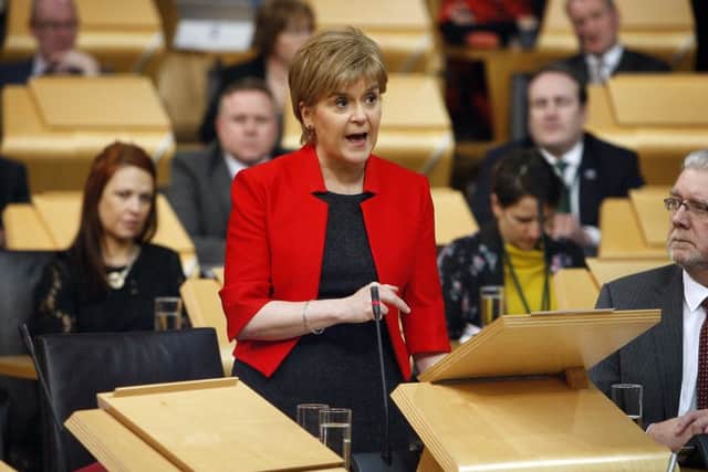 Nicola Sturgeon pictured speaking in the chamber. Picture: AFP/Getty Images