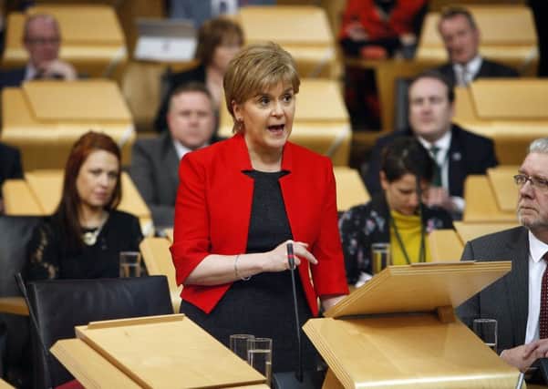 Nicola Sturgeon pictured speaking in the chamber. Picture: AFP/Getty Images