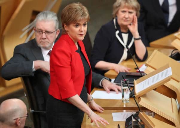 Nicola Sturgeon speaks on the first day of the 'Scotland's Choice' debate. Picture: AFP/Getty Images