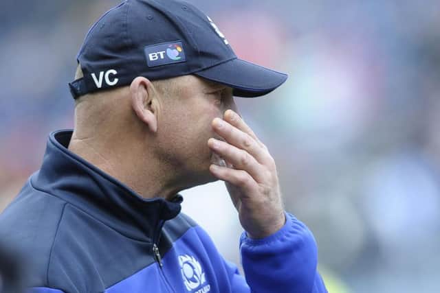 Vern Cotter sheds a tear as he bows out as head coach of the Scottish team.
Picture: Neil Hanna