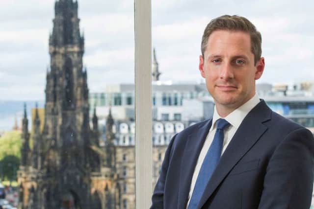 Laird at the historic Bank of Scotland headquarters on the Mound in the capital, overlooking the Scott Monument. Picture: Chris Watt Photography