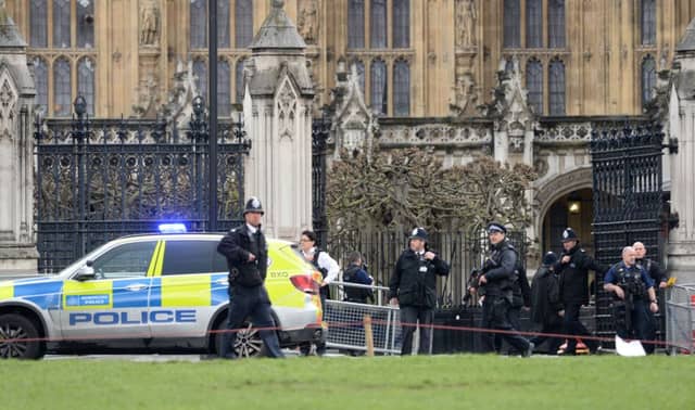 Police outside the Palace of Westminster. Picture: PA