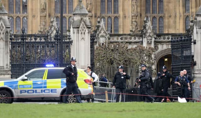 Police outside the Palace of Westminster. Picture: PA