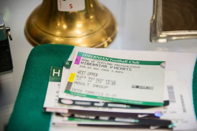 Several Hibs match tickets are among the smaller items up for sale. Picture: John Devlin/TSPL