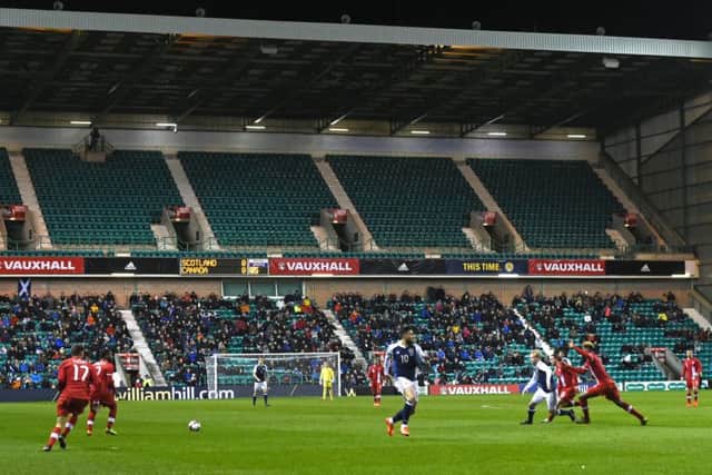 Easter Road was less than half full as Scotland took on Canada. Picture: Craig Foy/SNS