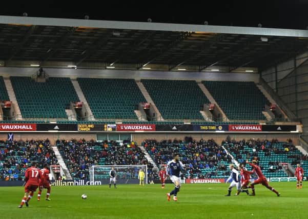 Easter Road was less than half full as Scotland took on Canada. Picture: Craig Foy/SNS