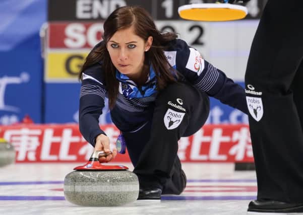 Eve Muirhead in action during Scotland's win over Germany at the World Women's Championship in Beijing. Picture: Celine Stucki/WCF