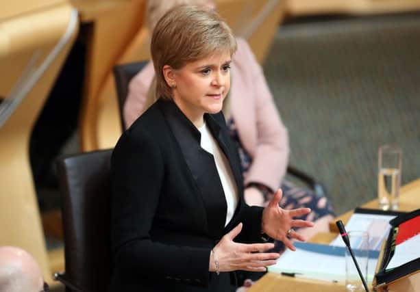 First Minister Nicola Sturgeon during First Minister's Questions at the Scottish Parliament in Edinburgh. (Photo: Jane Barlow/PA Wire)