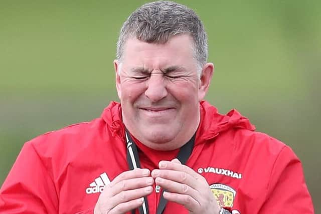 Mark McGhee during Scotland training following last night's draw. Picture: Getty