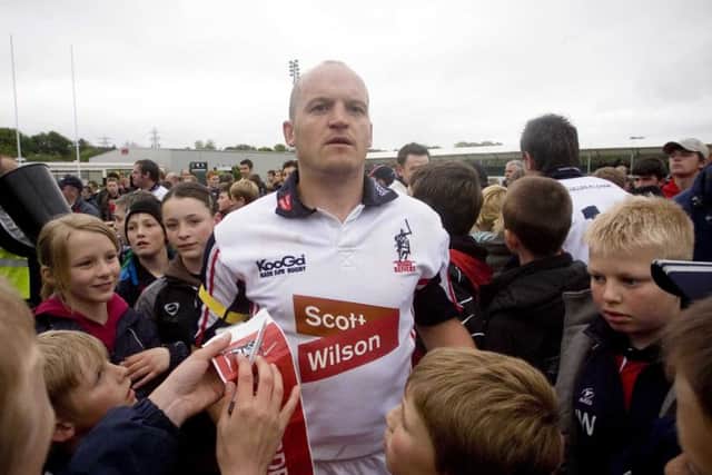 Gregor Townsend leaves the field after the Border Reivers' final match in 2007. The game also marked the end of Townsend's playing days. Picture: Craig Watson/SNS