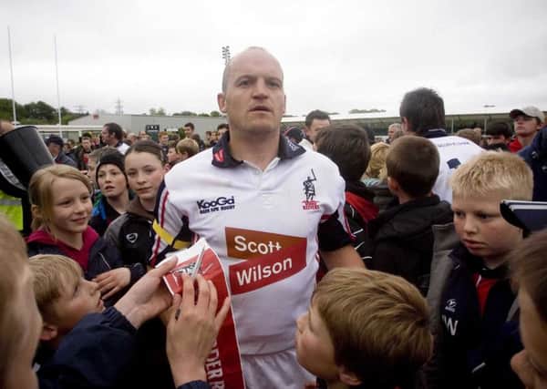 Gregor Townsend leaves the field after the Border Reivers' final match in 2007. The game also marked the end of Townsend's playing days. Picture: Craig Watson/SNS