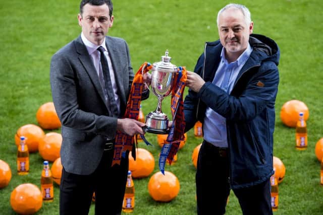 St Mirren manager Jack Ross and Dundee United boss Ray McKinnon look ahead to Saturday's Irn Bru Cup final. Picture: Craig Williamson/SNS