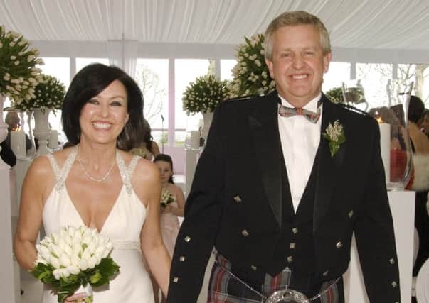 Colin Montgomerie on his wedding day with wife Gaynor Knowles. Picture: PA