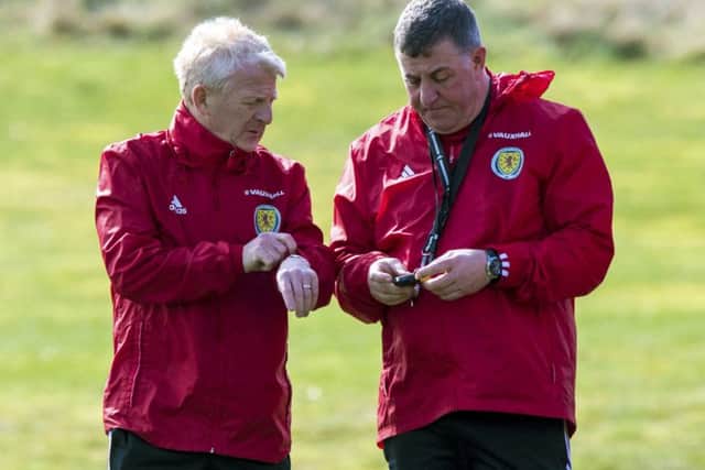 Scotland manager Gordon Strachan with assistant Mark McGhee in training. Picture: Alan Harvey/SNS