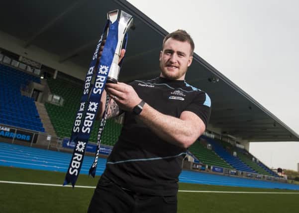Stuart Hogg with his Six Nations Player of the Championship trophy. The Scotland full-back returns to Glasgows line-up against Connacht. Picture: SNS