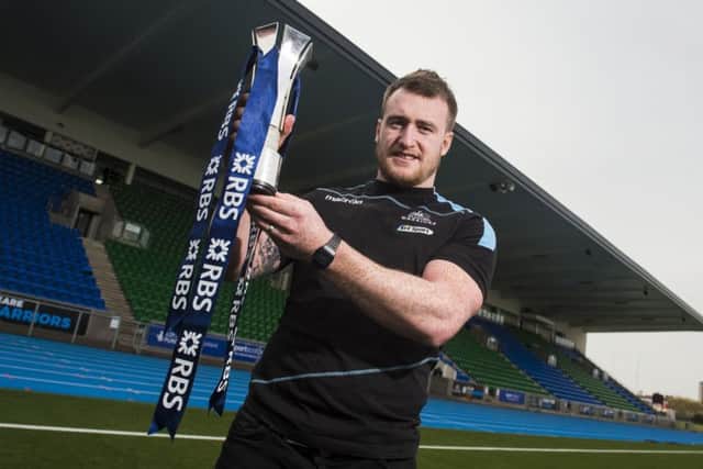 Stuart Hogg with his Six Nations Player of the Championship trophy. The Scotland full-back returns to Glasgows line-up against Connacht. Picture: SNS