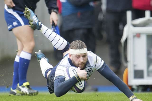 Scotland's Finn Russell scores the opening try against Italy but he may not have done enough to earn a Lions call from Warren Gatland. Picture: SNS Group
