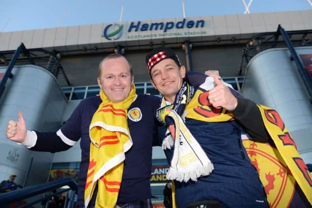 Scotland fans at: Hampden. The stadium has its faults but until something better comes along, its Scotlands home. Picture: SNS