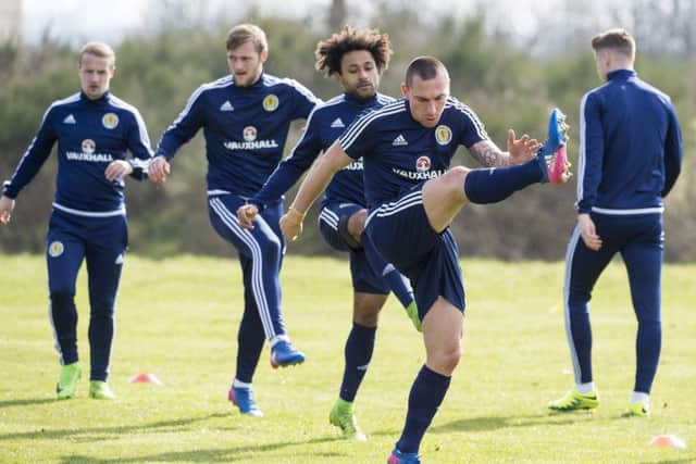Scott Brown and the rest of the Scotland squad prepare at Mar Hall ahead of tonights World Cup qualifier.
Picture: Rob Casey/SNS