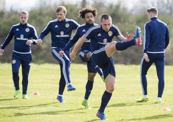 Scott Brown and the rest of the Scotland squad prepare at Mar Hall ahead of tonights World Cup qualifier.
Picture: Rob Casey/SNS