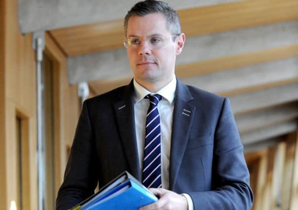 Finance Secretary Derek Mackay in Holyrood on the day he delivered his statement regarding business rates/income tax.