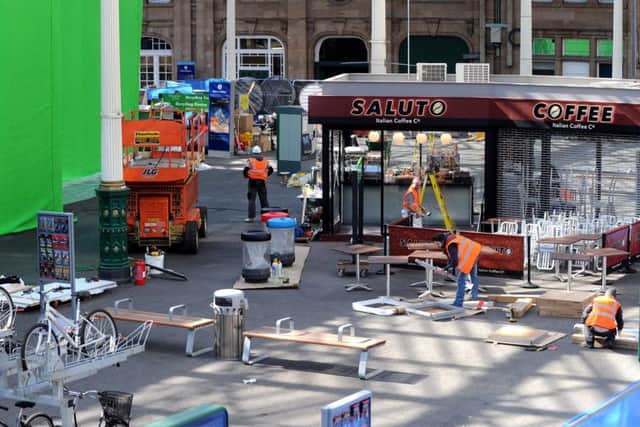 Part of Waverley Station has been turned into a vast film set for the new Avengers blockbuster.