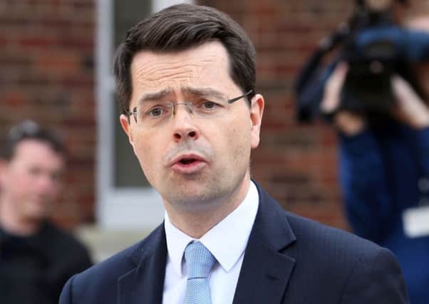 Britain's Northern Ireland Secretary James Brokenshire addresses the media outside Stormont House. Picture: Getty Images