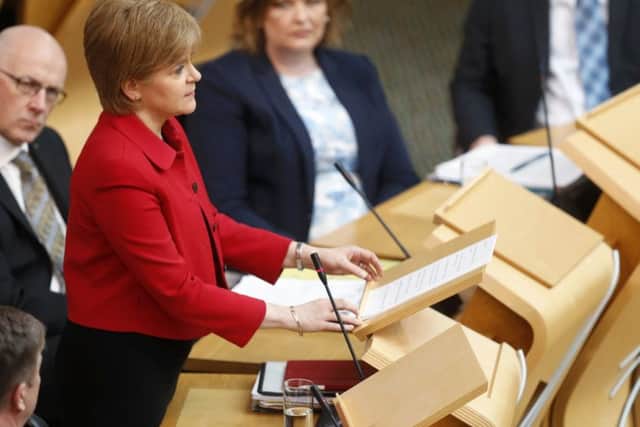 First Minister Nicola Sturgeon attends a debate on a second referendum on independence at Scotland's Parliament. Picture; PA