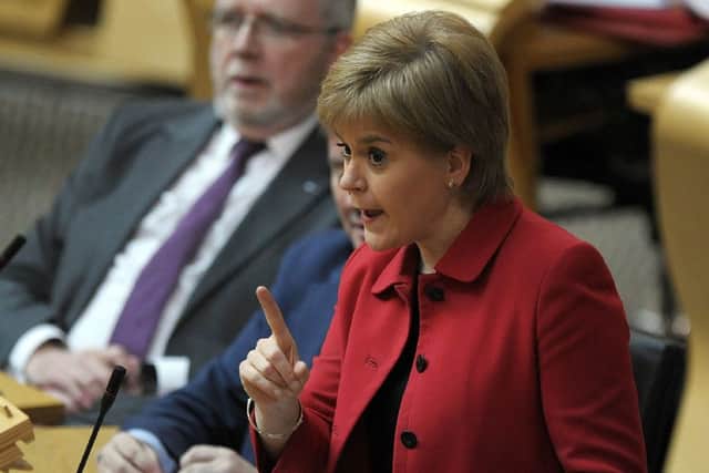 First Minister Nicola Sturgeon attends a debate on a second referendum on independence at the Scotland's Parliament Picture:  Andy Buchanan/PA Wire