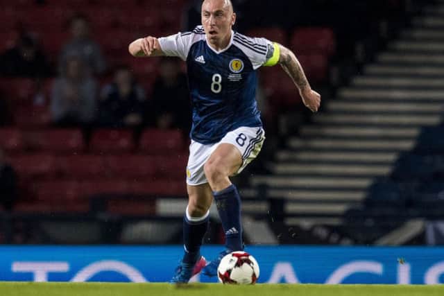 Scott Brown captained Scotland in the 1-0 win over Slovenia on Sunday. Picture: Alan Harvey/SNS