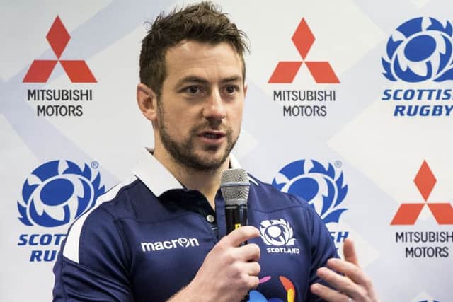 Scotland captain Greig Laidlaw at BT Murrayfield to mark the launch of Mitsubishi Motors as the Official Partner of Scottish Rugby. Picture: Ross Parker/SNS/SRU