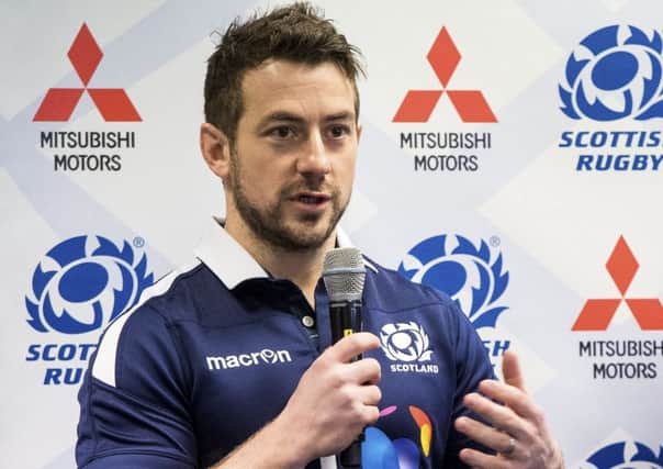 Scotland captain Greig Laidlaw at BT Murrayfield to mark the launch of Mitsubishi Motors as the Official Partner of Scottish Rugby. Picture: Ross Parker/SNS/SRU