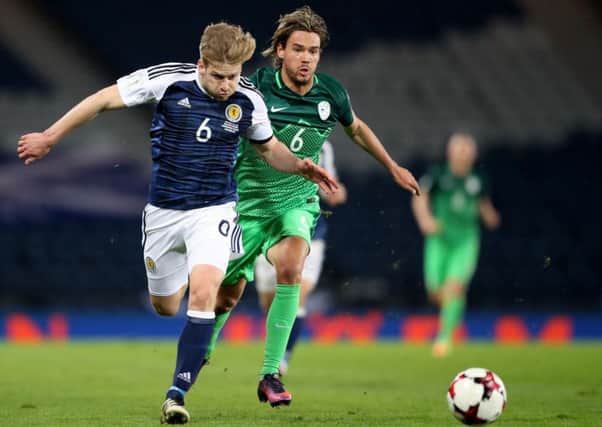 Stuart Armstrong  made a dream debut for Scotland in the 1-0 win over Slovenia.