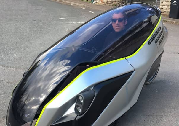 Grant Sinclair, nephew of serial inventor Sir Clive Sinclair, in his new Iris eTrike