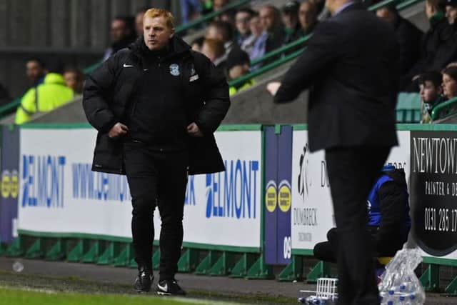 29/03/17 LADBROKES CHAMPIONSHIP
HIBERNIAN v MORTON
EASTER ROAD - EDINBURGH
Hibernian manager Neil Lennon on the touchline.