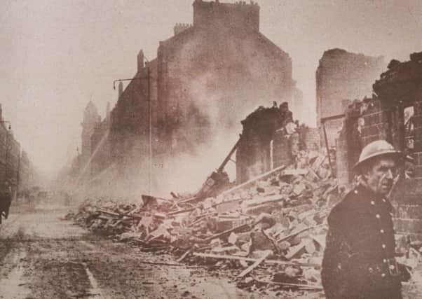 Dumbarton Road after the Clydebank Blitz of 13 and 14 March, 1941.