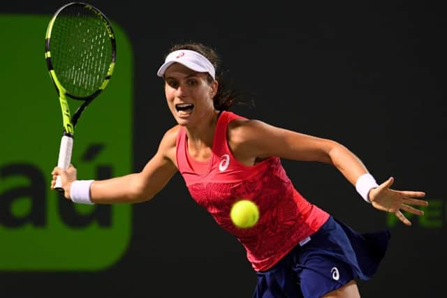 Johanna Konta of Great Britain defeated Venus Williams in the Miami Open. Picture: Getty