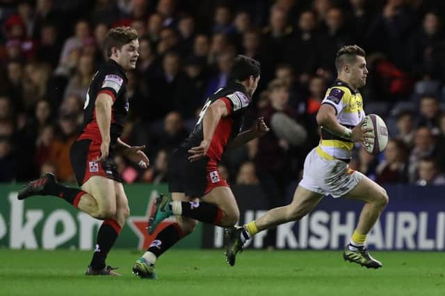 La Rochelle's outstanding scrum-half Arthur Retiere makes a break during the European Challenge Cup quarter-final win over Edinburgh at Murrayfield Stadium. Picture: Ian MacNicol/Getty Images