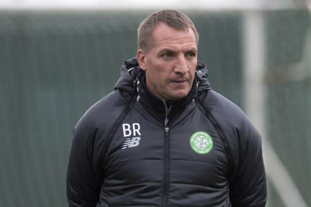 Celtic manager Brendan Rodgers is just one win away from the title. Picture: SNS